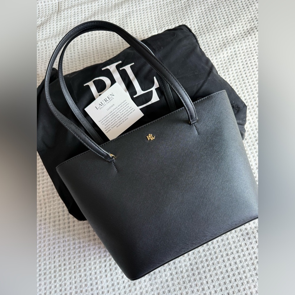 Ralph Lauren Black Leather Tote